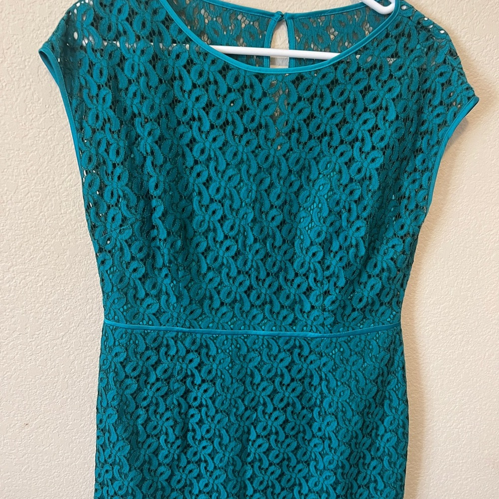 Elegant Teal Lace Dress